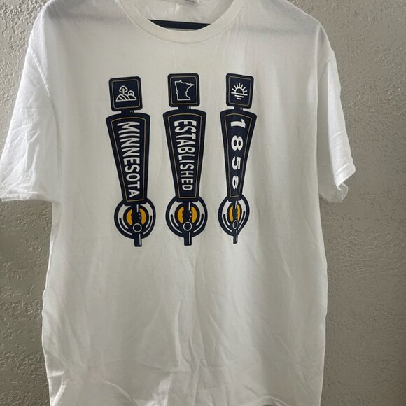 MINNESOTA EST. 1858 WHITE TEE SHIRT SIZE LARGE - Picture 1 of 3